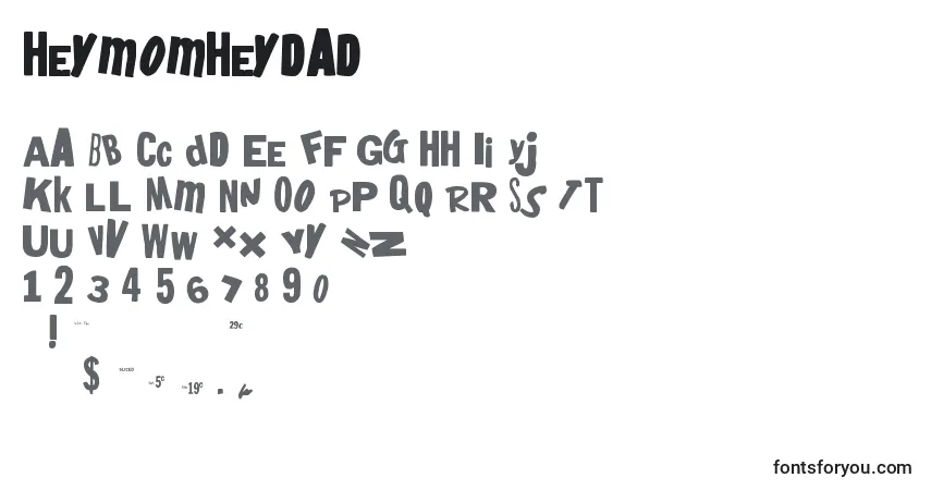 Schriftart Heymomheydad – Alphabet, Zahlen, spezielle Symbole