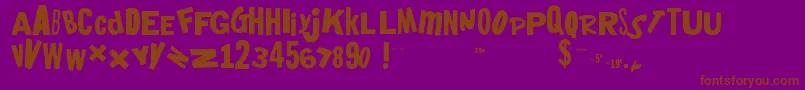 Шрифт Heymomheydad – коричневые шрифты на фиолетовом фоне