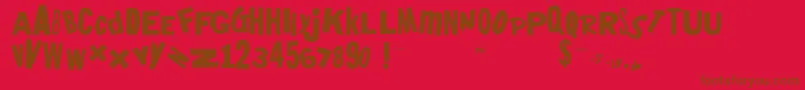 Heymomheydad-fontti – ruskeat fontit punaisella taustalla