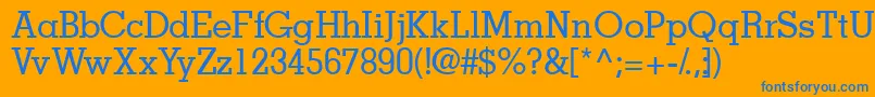 Jaakssk Font – Blue Fonts on Orange Background