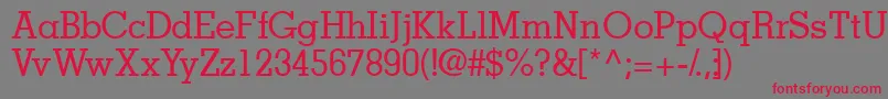 フォントJaakssk – 赤い文字の灰色の背景