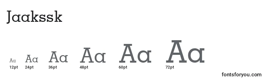 Размеры шрифта Jaakssk