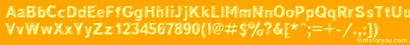 Wnd01zC Font – Yellow Fonts on Orange Background