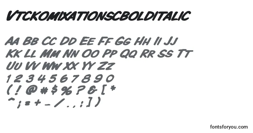 Schriftart Vtckomixationscbolditalic – Alphabet, Zahlen, spezielle Symbole