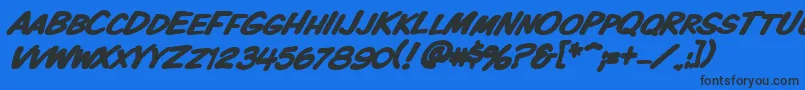 Vtckomixationscbolditalic Font – Black Fonts on Blue Background