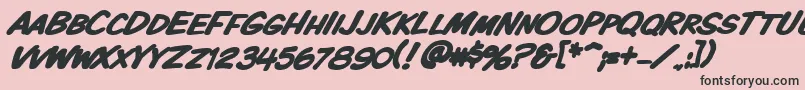 Vtckomixationscbolditalic Font – Black Fonts on Pink Background