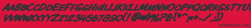 Vtckomixationscbolditalic Font – Black Fonts on Red Background