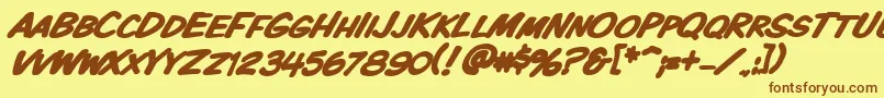 Vtckomixationscbolditalic Font – Brown Fonts on Yellow Background