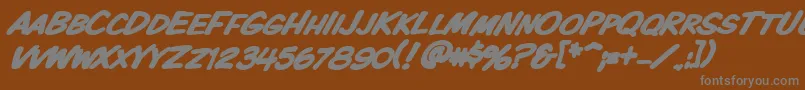 Vtckomixationscbolditalic Font – Gray Fonts on Brown Background