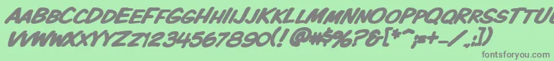 Vtckomixationscbolditalic Font – Gray Fonts on Green Background