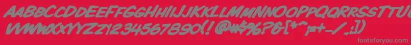 Vtckomixationscbolditalic Font – Gray Fonts on Red Background