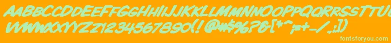 Vtckomixationscbolditalic Font – Green Fonts on Orange Background