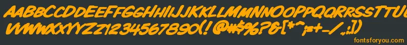 Vtckomixationscbolditalic Font – Orange Fonts on Black Background