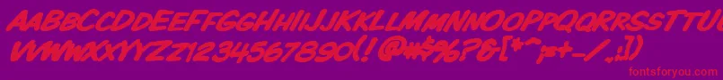 Vtckomixationscbolditalic Font – Red Fonts on Purple Background