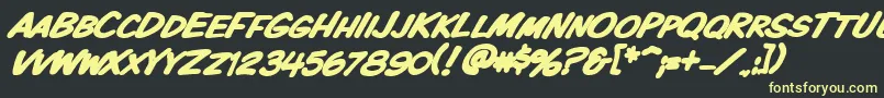 Vtckomixationscbolditalic Font – Yellow Fonts on Black Background