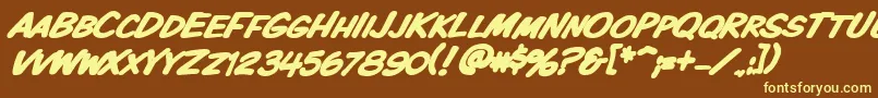 Vtckomixationscbolditalic Font – Yellow Fonts on Brown Background