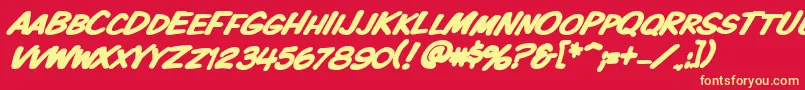 Vtckomixationscbolditalic Font – Yellow Fonts on Red Background