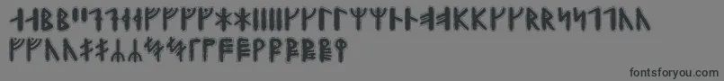 Шрифт Yggdrasilrunic – чёрные шрифты на сером фоне