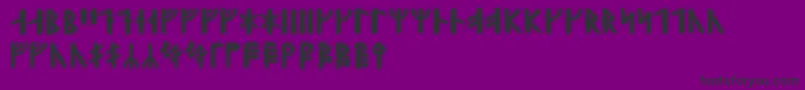 フォントYggdrasilrunic – 紫の背景に黒い文字