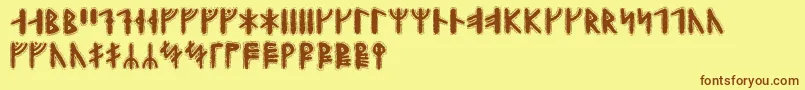 Yggdrasilrunic Font – Brown Fonts on Yellow Background