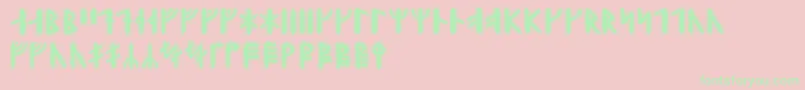 Yggdrasilrunic Font – Green Fonts on Pink Background