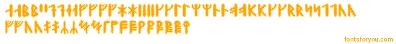 Yggdrasilrunic-Schriftart – Orangefarbene Schriften