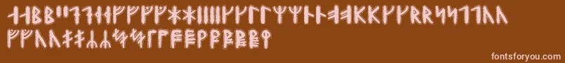 Шрифт Yggdrasilrunic – розовые шрифты на коричневом фоне