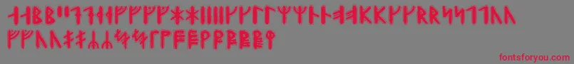 Yggdrasilrunic Font – Red Fonts on Gray Background