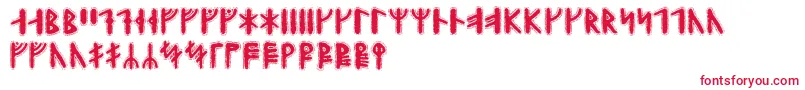 フォントYggdrasilrunic – 赤い文字