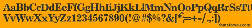 P821RomanRegular Font – Black Fonts on Orange Background