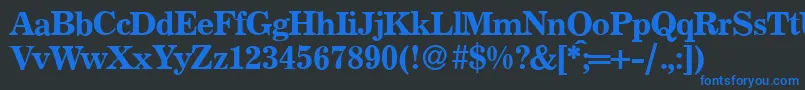 P821RomanRegular Font – Blue Fonts on Black Background
