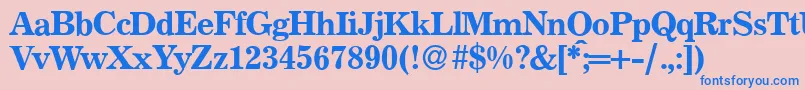 P821RomanRegular Font – Blue Fonts on Pink Background