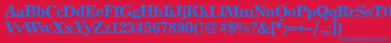P821RomanRegular Font – Blue Fonts on Red Background