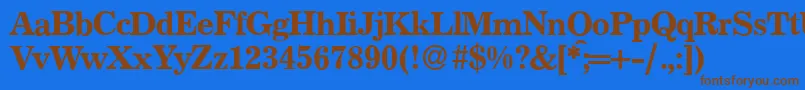 Weitere Informationen zur P821RomanRegular-Schriftart P821RomanRegular-Schriftart – Braune Schriften auf blauem Hintergrund