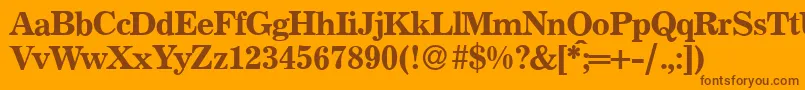 P821RomanRegular Font – Brown Fonts on Orange Background