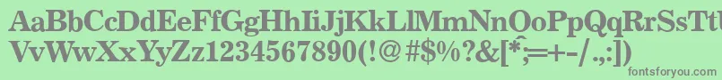 P821RomanRegular Font – Gray Fonts on Green Background