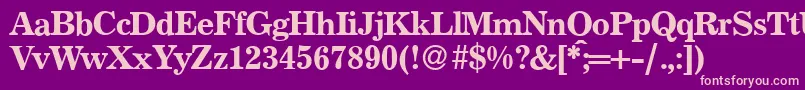 P821RomanRegular Font – Pink Fonts on Purple Background