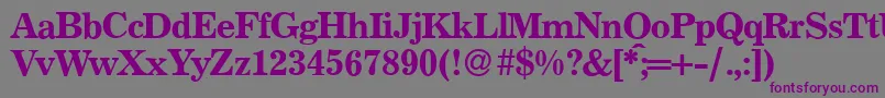 P821RomanRegular Font – Purple Fonts on Gray Background