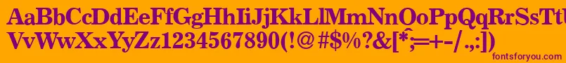 P821RomanRegular Font – Purple Fonts on Orange Background