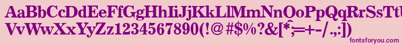 P821RomanRegular Font – Purple Fonts on Pink Background