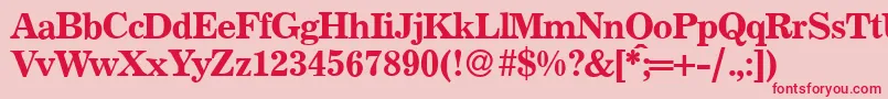 P821RomanRegular Font – Red Fonts on Pink Background