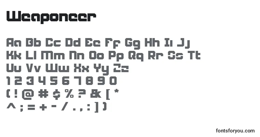 Шрифт Weaponeer – алфавит, цифры, специальные символы