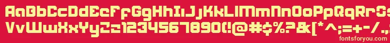 フォントWeaponeer – 黄色の文字、赤い背景