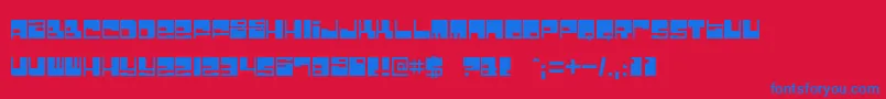 BombFactory Font – Blue Fonts on Red Background
