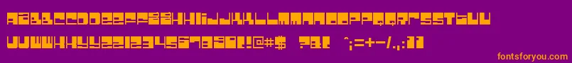 Weitere Informationen zur BombFactory-Schriftart BombFactory-Schriftart – Orangefarbene Schriften auf violettem Hintergrund