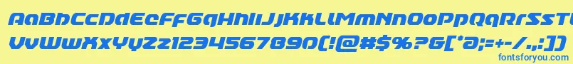 Annapolislowercasecondital Font – Blue Fonts on Yellow Background