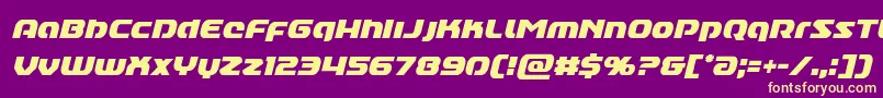 Annapolislowercasecondital Font – Yellow Fonts on Purple Background