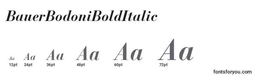 BauerBodoniBoldItalic Font Sizes