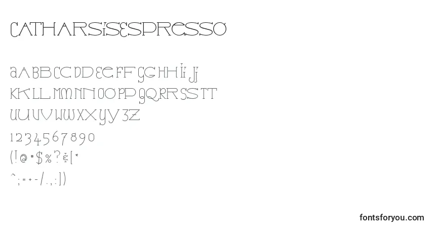 CatharsisEspresso-fontti – aakkoset, numerot, erikoismerkit