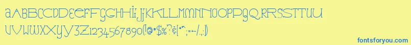 CatharsisEspresso Font – Blue Fonts on Yellow Background